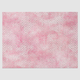 Blush Pink Silver Glitz Chevron Waterverf Tissuepapier