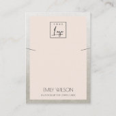 BLUSH PINK SILVER GRORDER LOGO DISPLAY VISITEKAARTJE (Voorkant)
