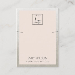 BLUSH PINK SILVER GRORDER LOGO DISPLAY VISITEKAARTJE