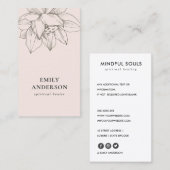 BLUSH PINK SILVER LOTUS SIMPLE REIKI SPIRITUEEL VISITEKAARTJE (Voorkant / Achterkant)