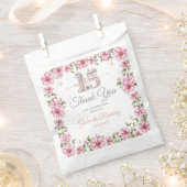 Blush Pink Silver Mis Quince Quinceañera  Bedankzakje (Geknipt)