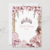 Blush Pink Silver Tiara Floral Quinceañera Save The Date (Achterkant)