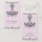 Blush Pink Silver White Bow Glam Designer Visitekaartje (Voorkant / Achterkant)