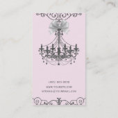 Blush Pink Silver White Bow Glam Designer Visitekaartje (Achterkant)