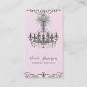 Blush Pink Silver White Bow  Glam Designer Visitekaartje (Voorkant)