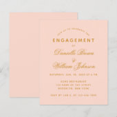 Blush Pink Simple Budget Verloving Invitation (Voorkant / Achterkant)