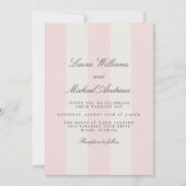 Blush Pink Simple Cabana Stripes Wedding Kaart (Voorkant)