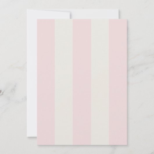 Blush Pink Simple Cabana Stripes Wedding Kaart (Achterkant)