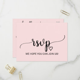 Blush Pink Simple Calligraphy Song Request RSVP Uitnodiging Briefkaart