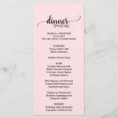 Blush Pink Simple Calligraphy WeddenMenu Menu (Voorkant)