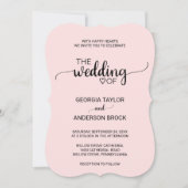 Blush Pink Simple Calligraphy Weddenschap Kaart (Voorkant)