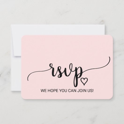 Blush Pink Simple Calligraphy Weddenschap Website  RSVP Kaartje (Voorkant)
