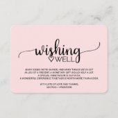 Blush Pink Simple Calligraphy Weddenschap Wishing  Informatiekaartje (Voorkant)