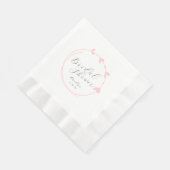 Blush Pink Simple Heart Wreath Vrijgezellenfeest Servet (Hoek)