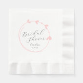 Blush Pink Simple Heart Wreath Vrijgezellenfeest Servet (Voorkant)