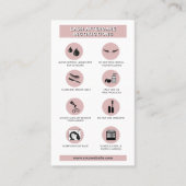 Blush Pink Simple Lash Aftercare Guide Logo Custom Visitekaartje (Voorkant)
