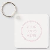 Blush Pink Simple Logo QR Code Sleutelhanger (Voorkant)