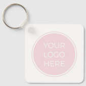 Blush Pink Simple Logo QR Code Sleutelhanger (Voorkant)