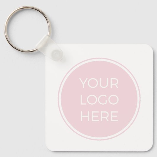 Blush Pink Simple Logo QR Code Sleutelhanger (Voorkant)