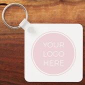 Blush Pink Simple Logo QR Code Sleutelhanger (Voorkant)