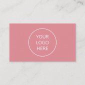 Blush Pink Simple Modern Voeg je Logo toe Visitekaartje (Voorkant)