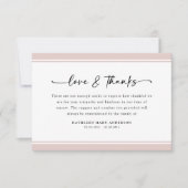 Blush Pink Simple Script begrafenis Bedankkaart (Voorkant)