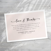 Blush Pink Simple Script begrafenis Bedankkaart