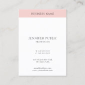 Blush Pink Simple Trendy Moderne Elegant Sjabloon Visitekaartje (Achterkant)