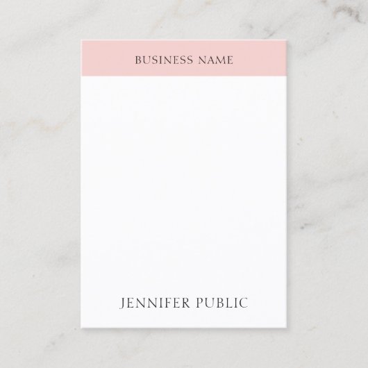 Blush Pink Simple Trendy Moderne Elegant Sjabloon Visitekaartje (Voorkant)