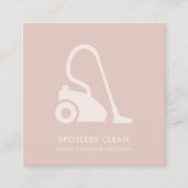 BLUSH PINK SIMPLE VACUUM CLEANER CLEANER SERVICE VIERKANTE VISITEKAARTJE (Voorkant)
