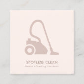 BLUSH PINK SIMPLE VACUUM CLEANER CLEANER SERVICE VIERKANTE VISITEKAARTJE (Voorkant)
