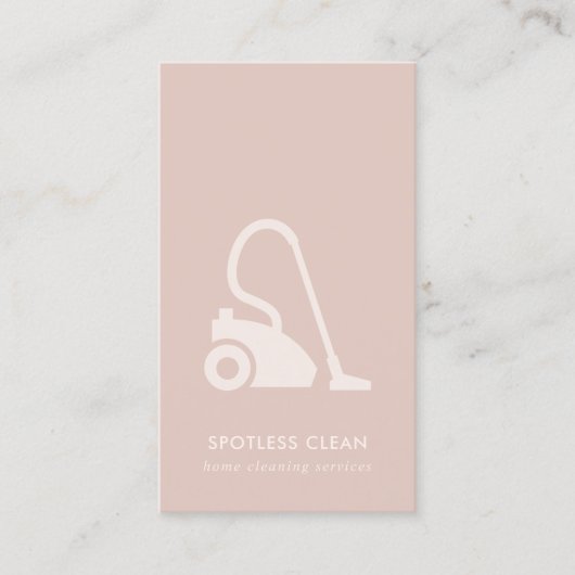 BLUSH PINK SIMPLE VACUUM CLEANER CLEANER SERVICE VISITEKAARTJE (Voorkant)