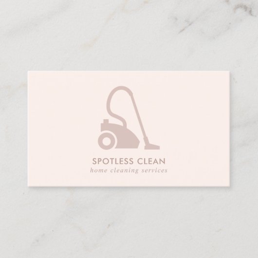 BLUSH PINK SIMPLE VACUUM CLEANER CLEANER SERVICE VISITEKAARTJE (Voorkant)