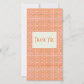 Blush Pink & Sinaasappel Modern Floral Dank je wel Bedankkaart (Voorkant)