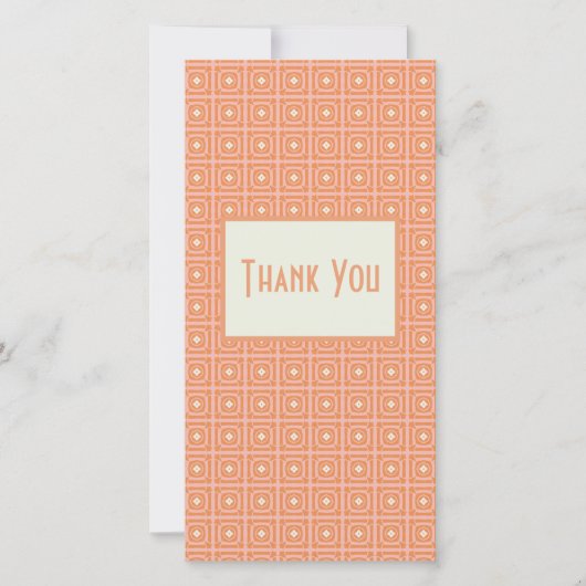 Blush Pink & Sinaasappel Modern Floral Dank je wel Bedankkaart (Voorkant)