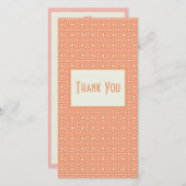 Blush Pink & Sinaasappel Modern Floral Dank je wel Bedankkaart (Voorkant / Achterkant)