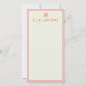 Blush Pink & Sinaasappel Modern Floral Dank je wel Bedankkaart (Achterkant)