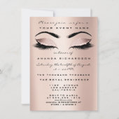 Blush Pink Skinny Makeup Glitter Eyes 16th Bride Kaart (Voorkant)