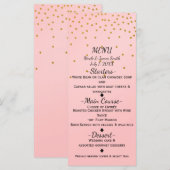 Blush Pink Small Gold Confetti Elegant Menu Kaart (Voorkant / Achterkant)
