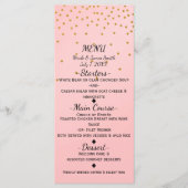 Blush Pink Small Gold Confetti Elegant Menu Kaart (Voorkant)