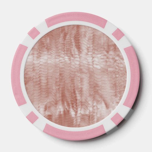Blush Pink Snake Print Poker Chips (Achterkant)