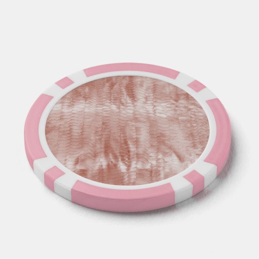 Blush Pink Snake Print Poker Chips (Enkel)