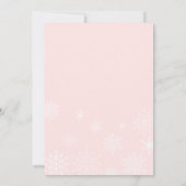 Blush Pink sneeuwflake kerstfeest Uitnodiging (Achterkant)