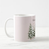Blush Pink Snow Christmas Trees Koffiemok (Links)