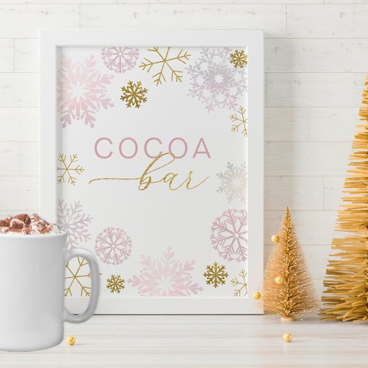 Blush Pink Snowflake Cocoa Bar Teken
