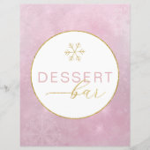 Blush Pink Snowflake Dessert Bar Teken (Voorkant)