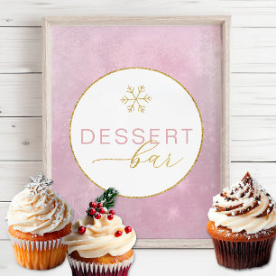 Blush Pink Snowflake Dessert Bar Teken