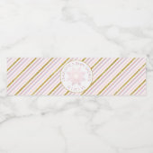 Blush Pink Snowflake Winter Water Bottle Label Waterfles Etiket (Enkel label)