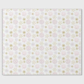 Blush Pink Snowflake Winter Wrapping Paper Cadeaupapier (Vlak)