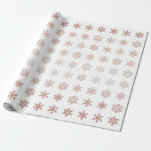 Blush Pink Snowflakes gepatterd Cadeaupapier (Uitgerold)